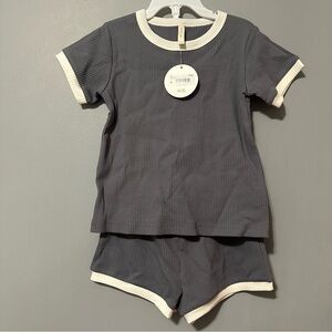 Quincy Mae Waffle Shortie Set in Lagoon